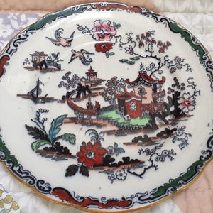 Pair of Antique Ashworth Brothers Chinoiserie Ironstone China Dinner Plates