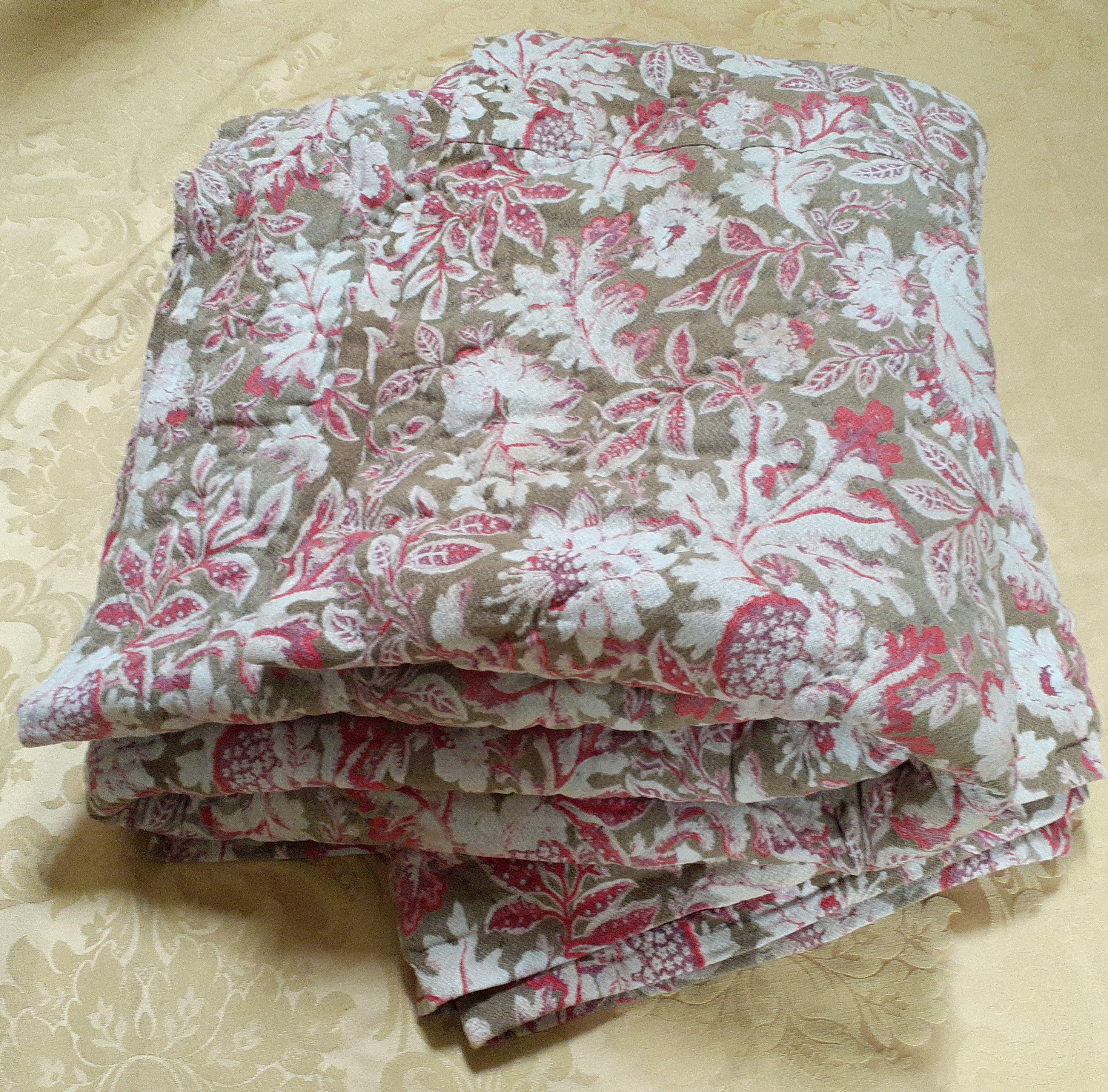 cover アンティーク手縫ダーラムキルト english vintage quilt pink 