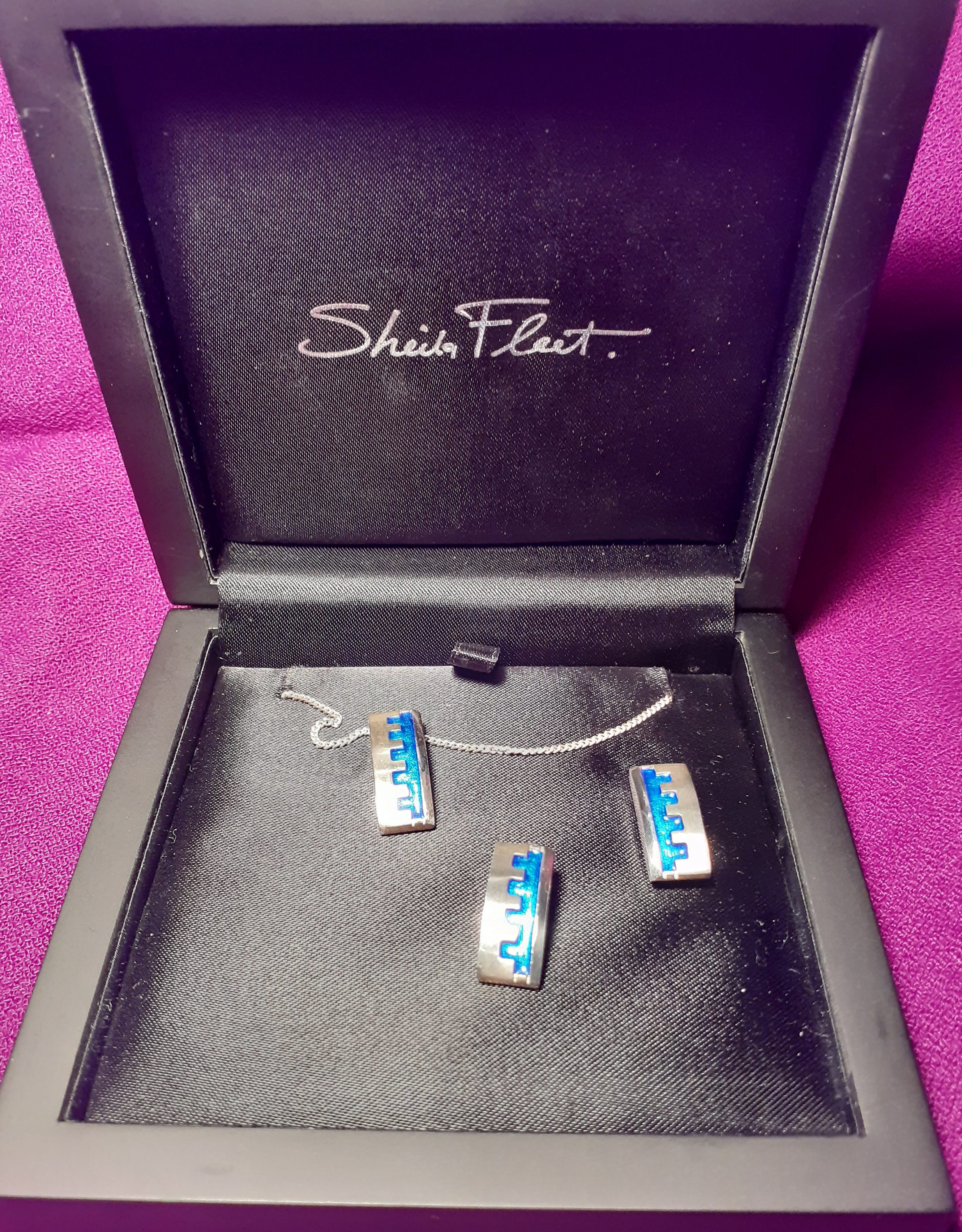 Sheila Fleet Castle Design Pendant and Earrings UK