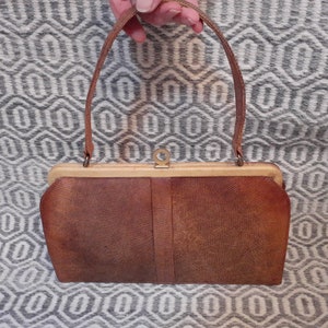 Vintage Mappin & Webb 1950s Real Lizard Skin Leather Handbag
