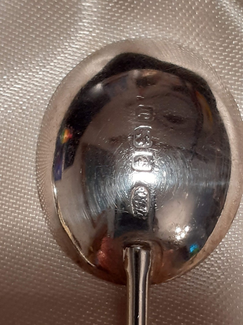 Art Deco Hallmarked Silver Coffee Bean Teaspoons in Original Etsy