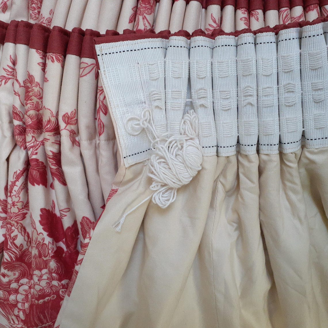 Lot De 2 Trousses Vintage En Dentelle Et Toile De Jouy - Coton Blanc - Fait Main