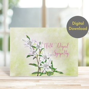 Sympathy Card - Edelweiss - Printable, Digital Card