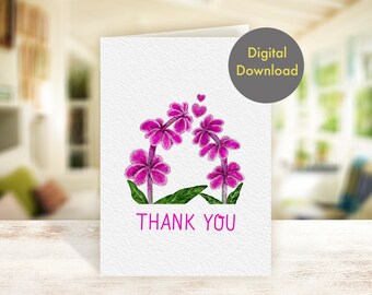Thank You Card - Hydrangea - Printable - Digital Card - Etsy