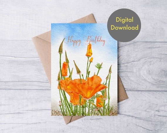 Wild Poppies Birthday | Greeting Card Wild Poppies Birthday | Greeting Card