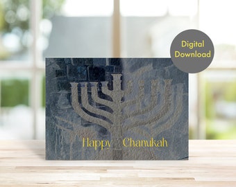 Tarjeta de Janucá - Tarjeta digital imprimible