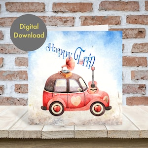 Biglietto d'auguri per l'avventura - Viaggio felice - Biglietto digitale stampabile / Biglietto Bon Voyage / Biglietto per viaggi sicuri  / Biglietto d'auguri per l'avventura