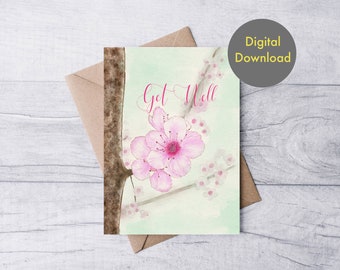 Get Well Card - Prunus - Printable - Digital Card