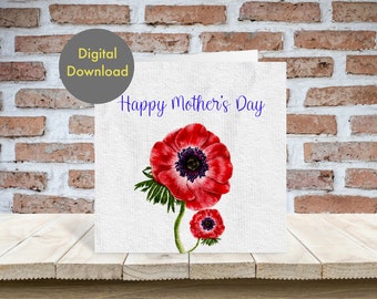 Printable Downloadable Happy Mother's Day Card Digital Template Instant ...