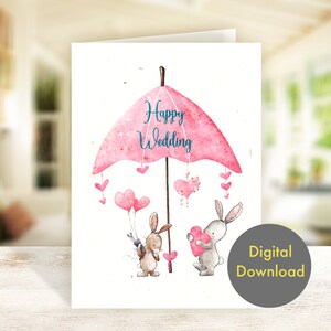 Congratulations Card - Happy Wedding  - Printable, Digital Card