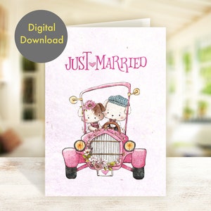 Congratulations Card - Wedding (Just Married!) - Printable, Digital Card
