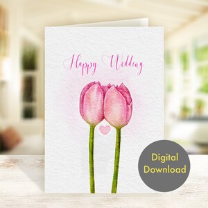 Congratulations Card - Happy Wedding  - Printable, Digital Card