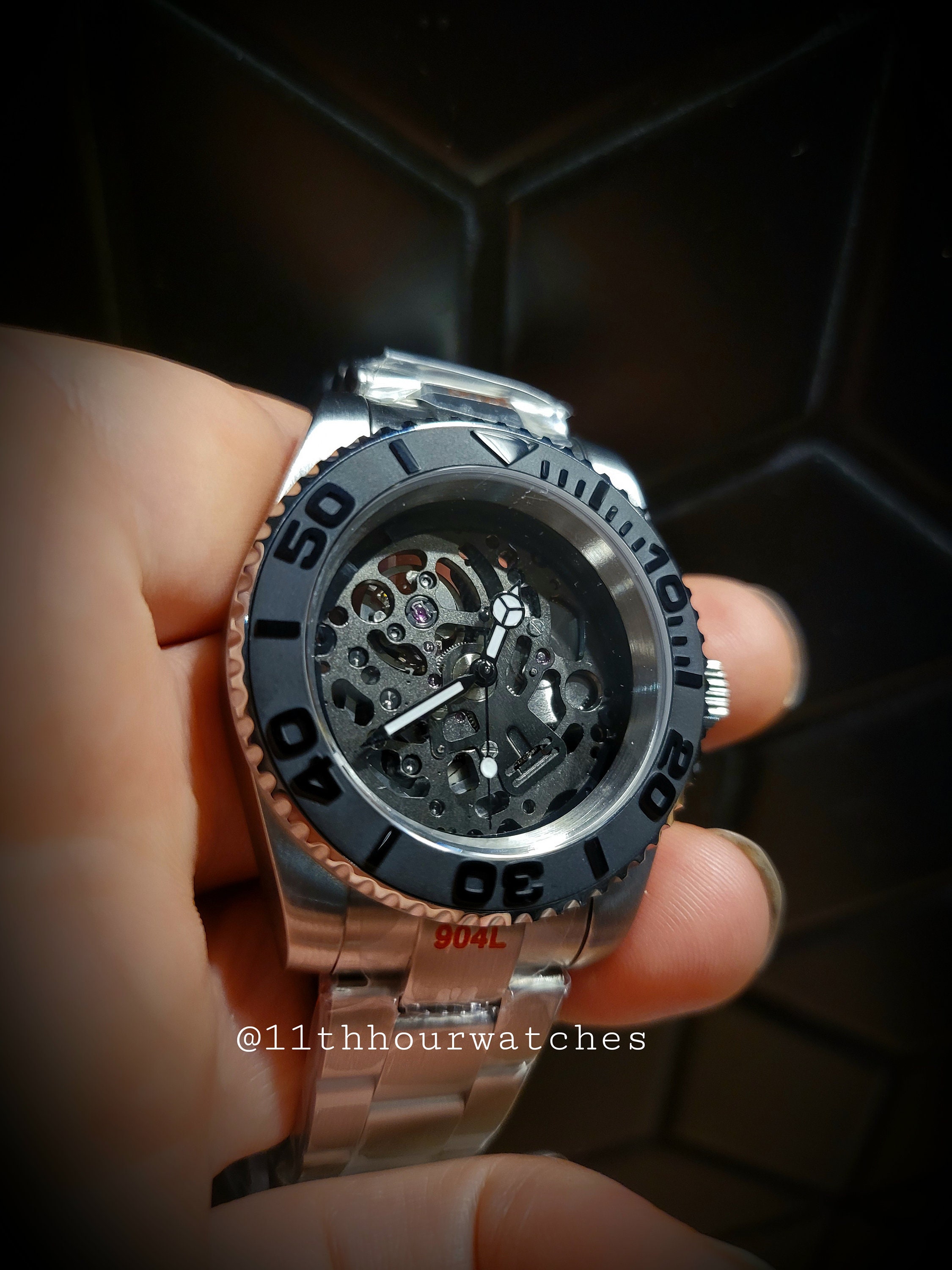 Seiko skeleton mod zwart uurwerk | Etsy België