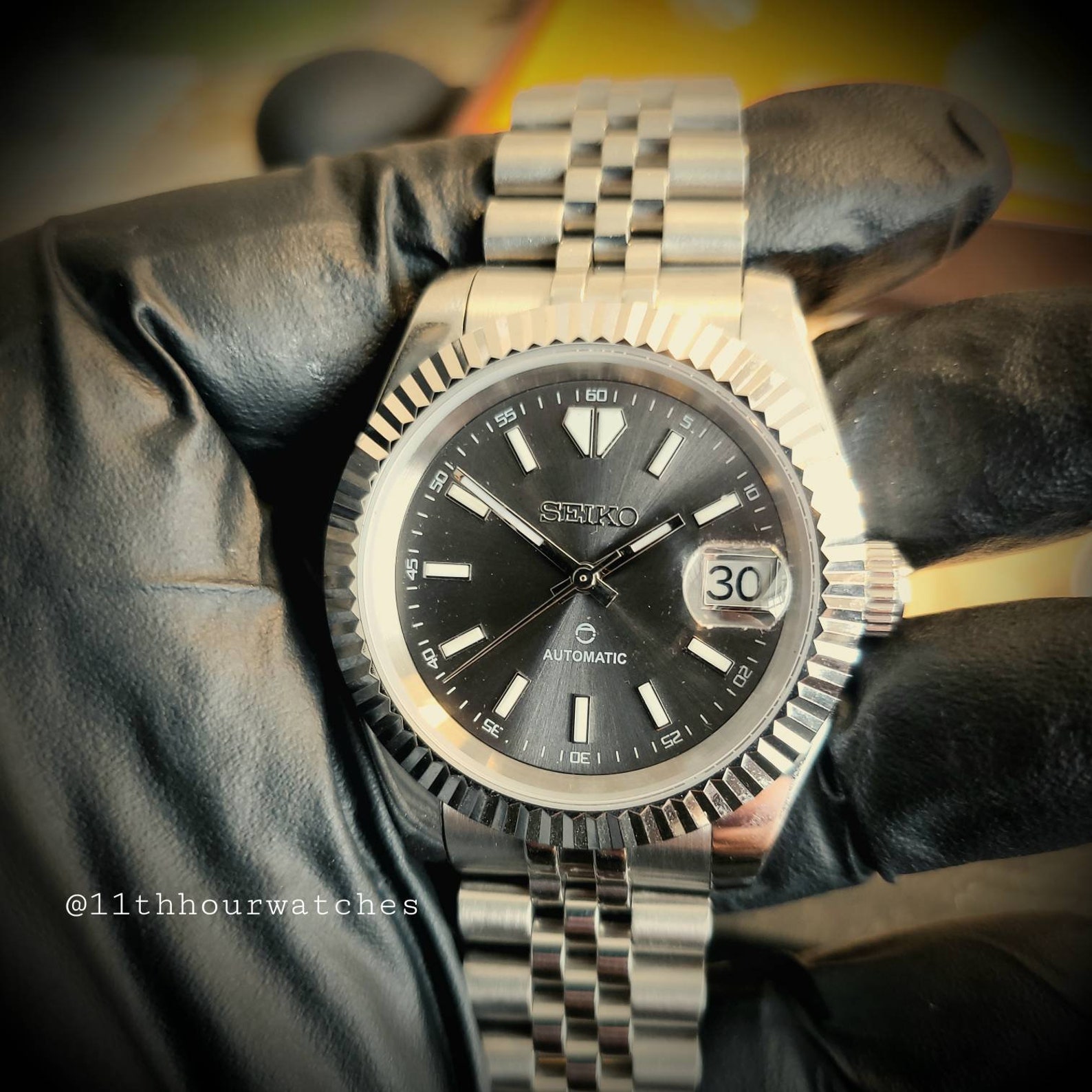 Seiko Datejust Grey Sunburst Mod | Etsy