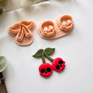 Skull Cherries Polymer Clay Cutter