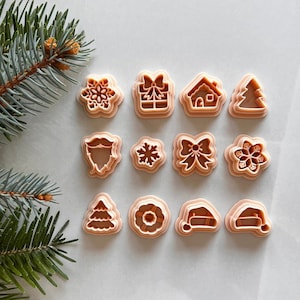 Christmas Stud Pack 1 Polymer Clay Cutter | Holiday Cutter | Christmas Clay Cutter | Clay Tool | Winter Earring Cutter | Boho Clay Cutter