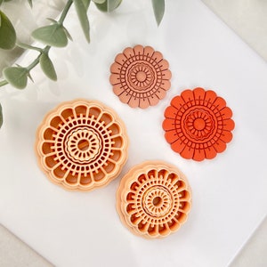 Boho Embossed Flower Polymer Clay Cutter | Summer Clay Cutters | Polymer Clay Tool | Clay Earring Cutter | Boho Clay Cutter |Clay Cutter Set