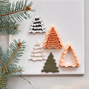 Layered Christmas Tree Set Polymer Clay Cutter | Winter Christmas Collection