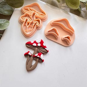 Trio Mushroom Polymer Clay Cutter