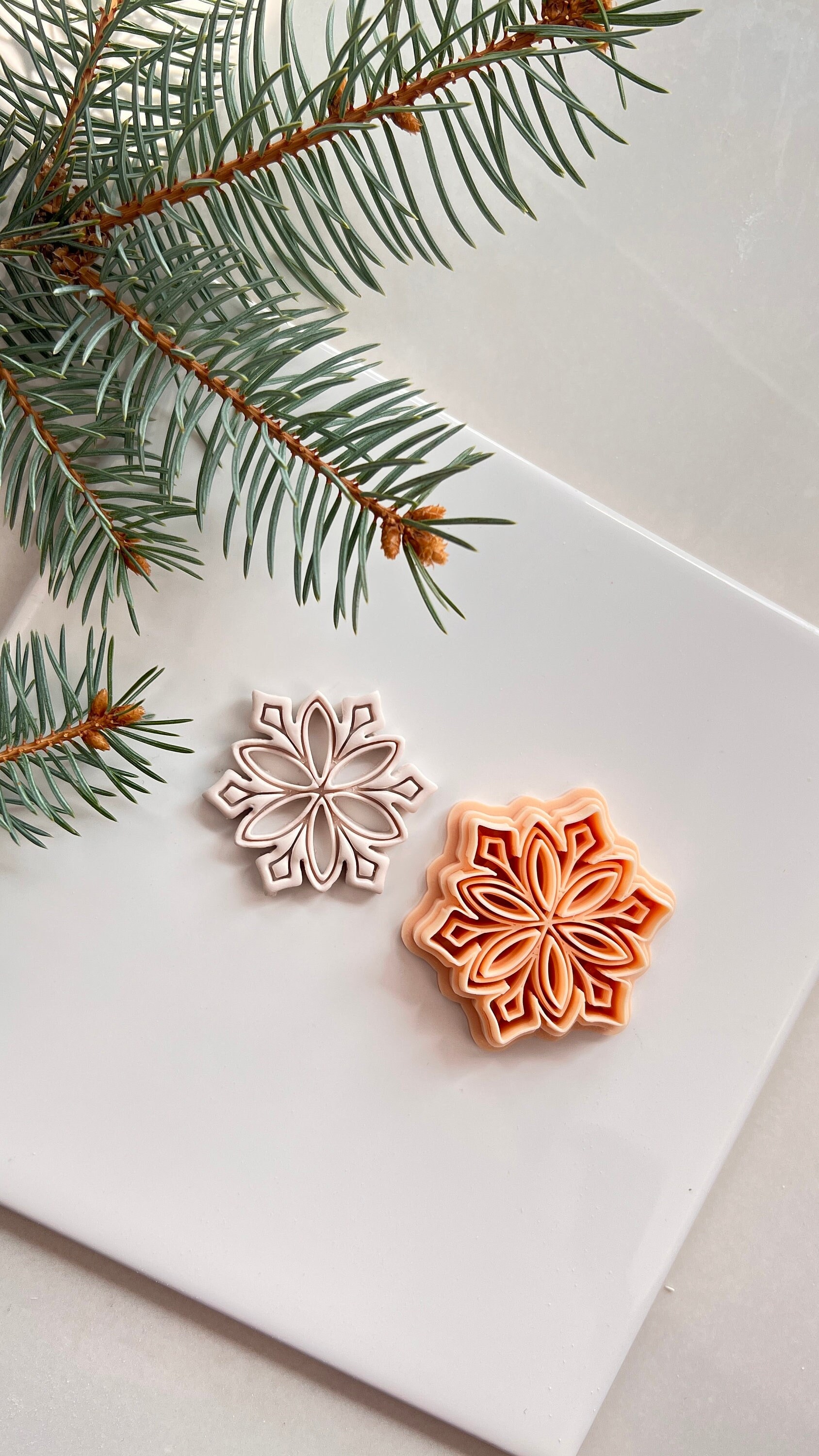 Cutout Detailed Snowflake Polymer Clay Cutter