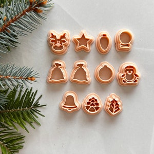 Christmas Stud Pack 3 Polymer Clay Cutters | Holiday Cutter | Christmas Clay Cutter | Clay Tool | Winter Earring Cutter | Snowflake Cutter