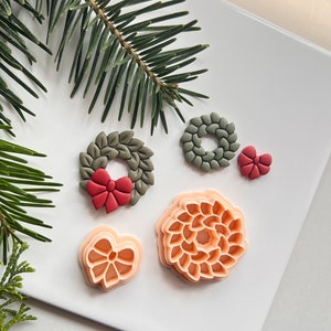 Christmas Wreath Set Polymer Clay Cutter | Winter Christmas Collection