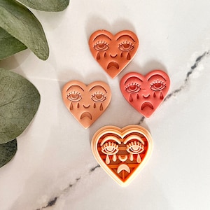 Pixel Heart Polymer Clay Cutter – Cookies And Charms