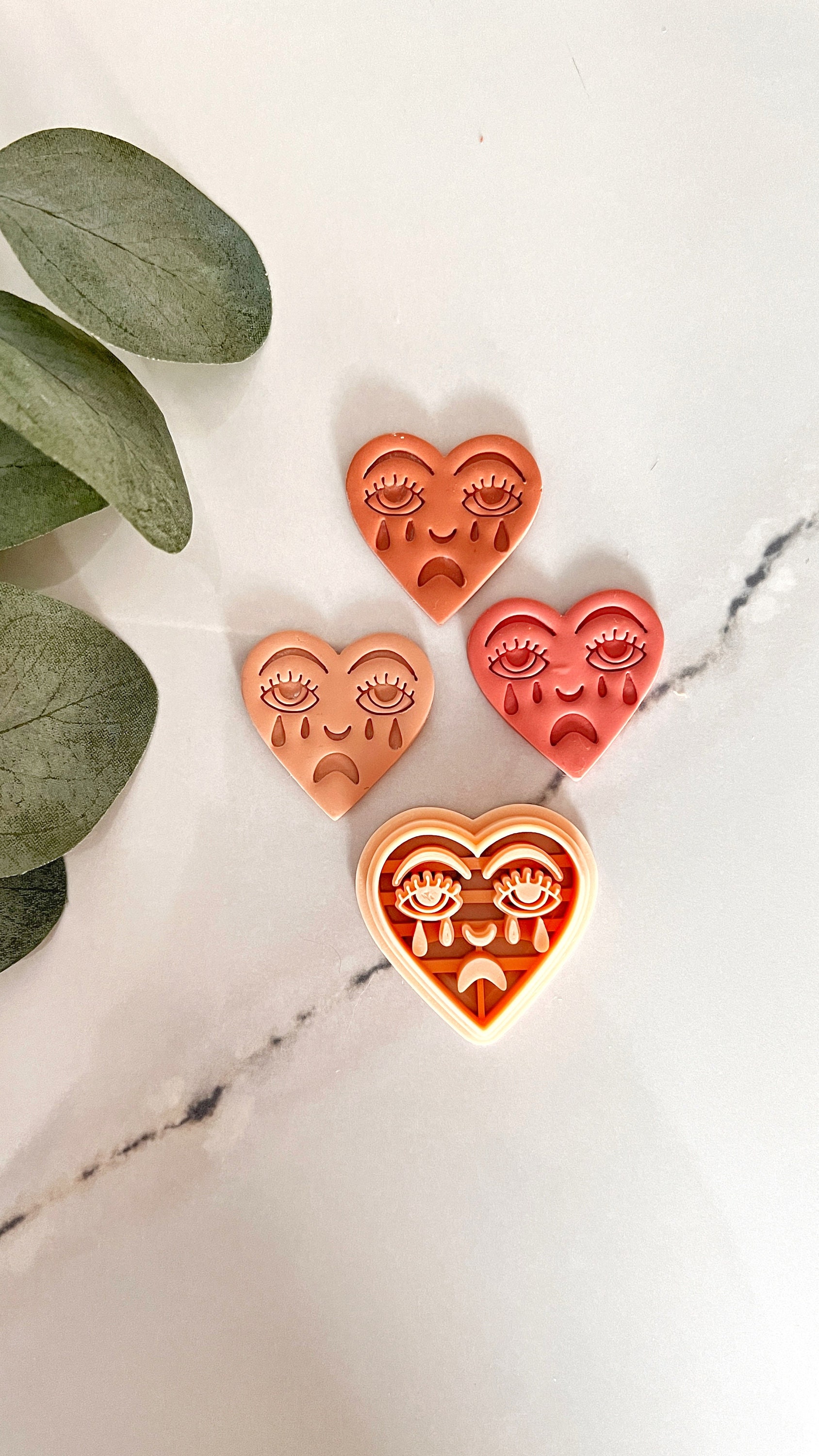 Anti Valentines Candy Heart Clay Cutters, Heart Shaped Polymer