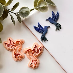 Cortador de arcilla polimérica con forma de colibrí