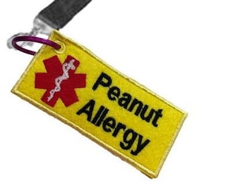 Medical Alert Peanut Allergy Embroidery Applique Digital Design