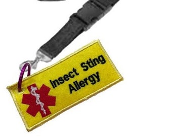 Medical Alert Insect Sting Allergy Embroidery Applique Digital Design