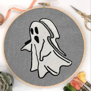 Vintage Spooky Ghost Sheet Embroidery Applique Digital Design