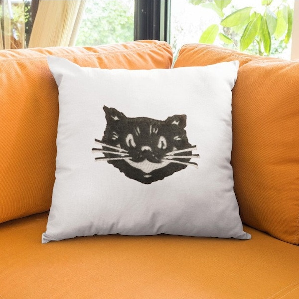 Vintage Halloween Cat Embroidery Applique Digital Design
