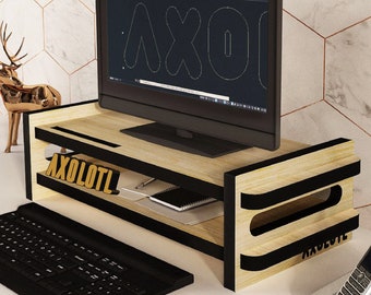 Support de moniteur, riser d’ordinateur, étagère de bureau pour iMac et moniteurs d’ordinateur, support de table de montage de moniteur pour ordinateur portable, support de PC, bureau à domicile, support d’ordinateur