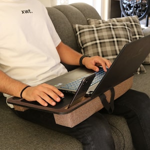 cushioned laptop stand on lap