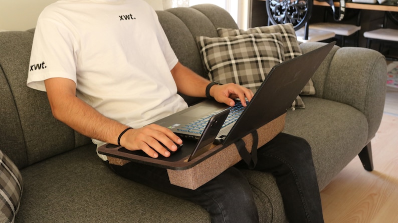 cushioned laptop stand on lap