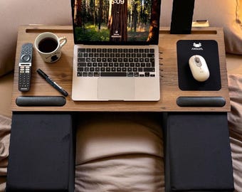 Extra Wide Laptop Desk – Ergonomic Couch Desk with Cushions