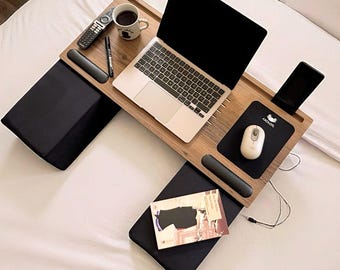 Extra Wide Laptop Desk – Ergonomic Couch Desk with Cushions