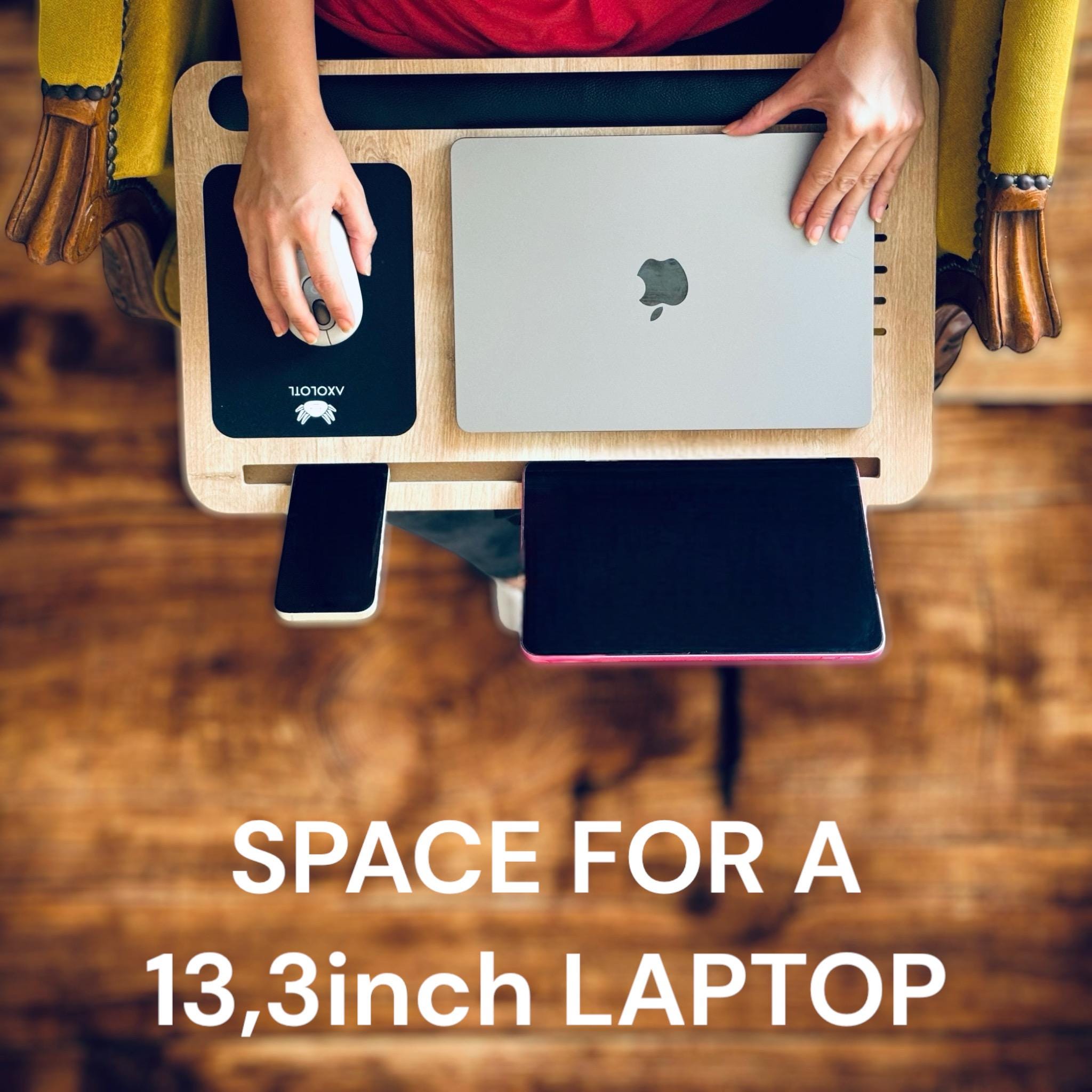 Laptop Stand with Cushion, Lap Desk with Mouse Pad, Laptop Tray Pillow, Bed Tray with Phone Compartments, Wrist Supported, Freelancer Gift