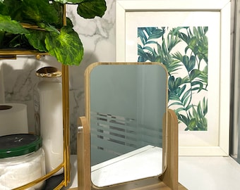 Wood MDF Tabletop Vanity Mirror
