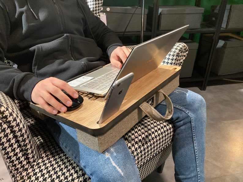 to put laptop and phone while working from where you are sitting