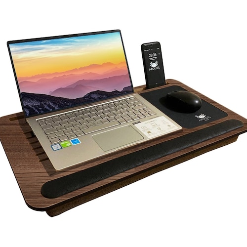Cushioned Laptop Stand Lap Tray Desk With Mouse Pad Computer Etsy