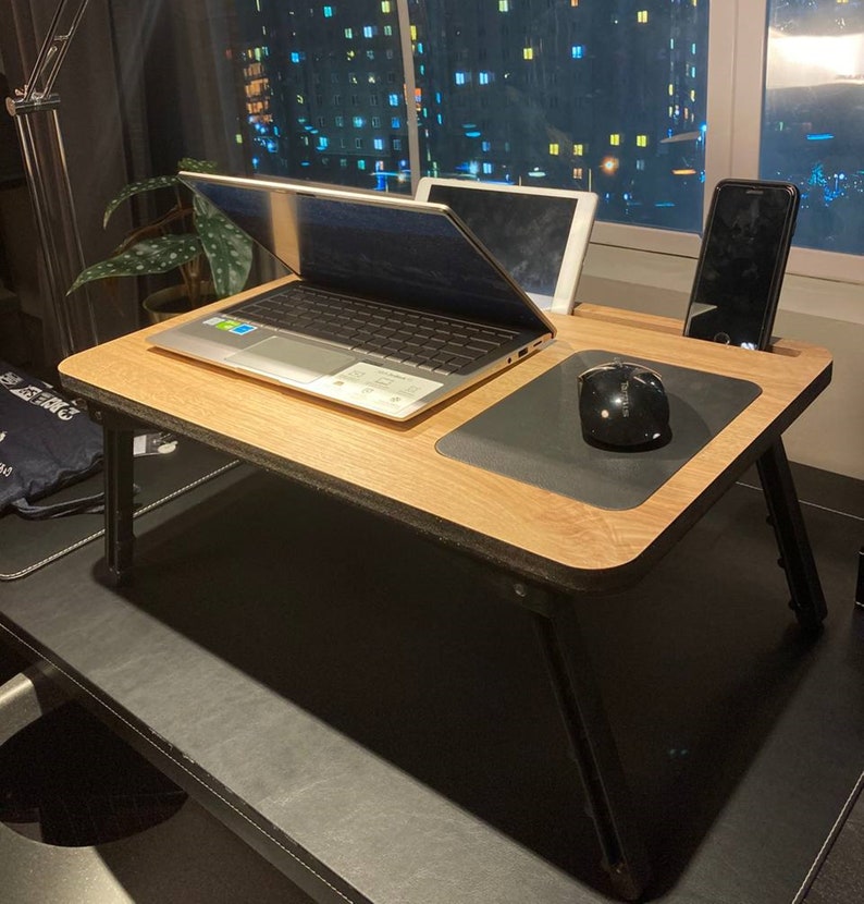 Folding Lap Desk With Mouse Pad Bed Tray With Phone Etsy