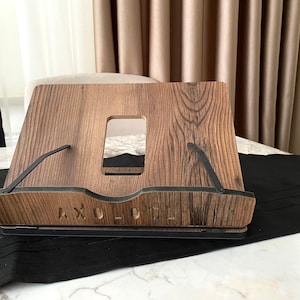Verstellbarer Buchleseständer, Kochbuchständer und Halter, Holzrezeptständer, faltbarer Ipad-Ständer, besonderes Geschenk