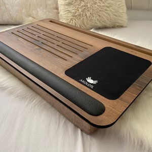 Soporte acolchado para computadora portátil, bandeja para regazo con alfombrilla para mouse, escritorio para computadora, almohada portátil para computadora portátil para oficina en casa, escritorio para cama, regalo