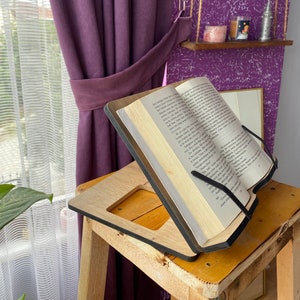 Verstellbarer Buchleseständer, Kochbuchständer und -halter, Rezeptständer aus Holz, faltbarer Ipad-Ständer, besonderes Geschenk
