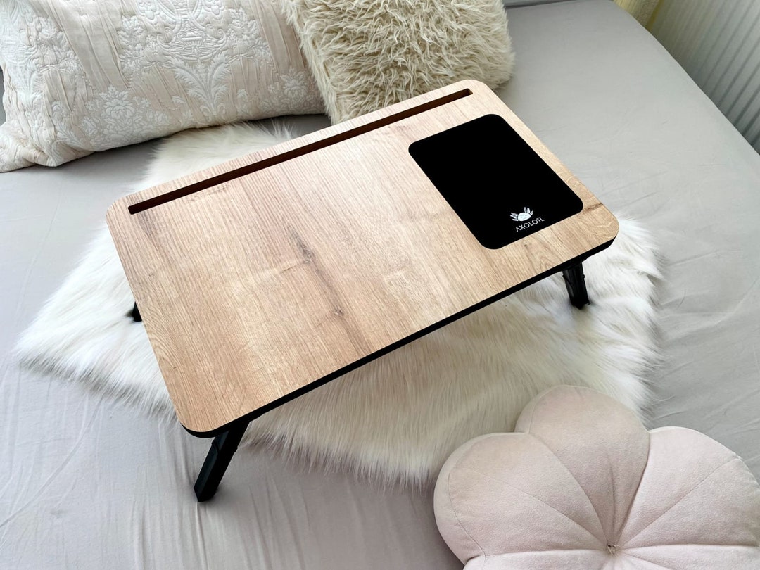 Folding Lap Desk With Mouse Pad, Bed Tray With Phone Compartment