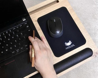Cushioned Laptop Lap Desk with Mouse Pad, Phone & Tablet Holder