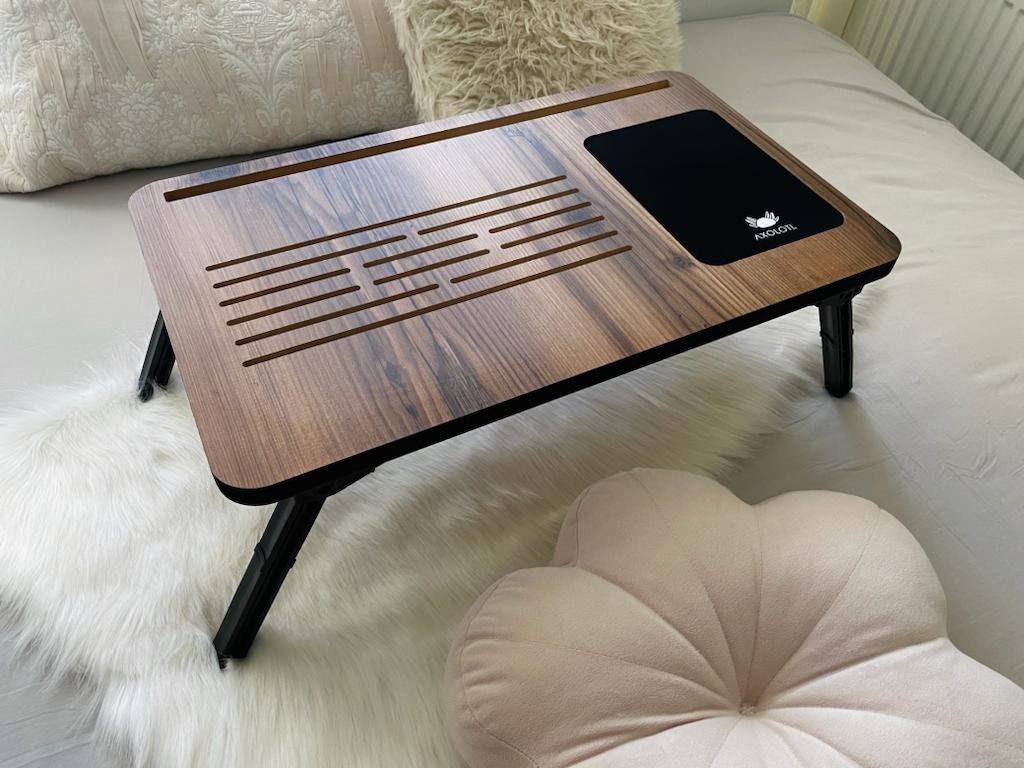 Fold Away Bed Tray Lap Desk With Mouse Pad Bed Desk Etsy