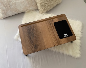 Folding Lap Desk with Mouse Pad, Phone & Tablet Compartment